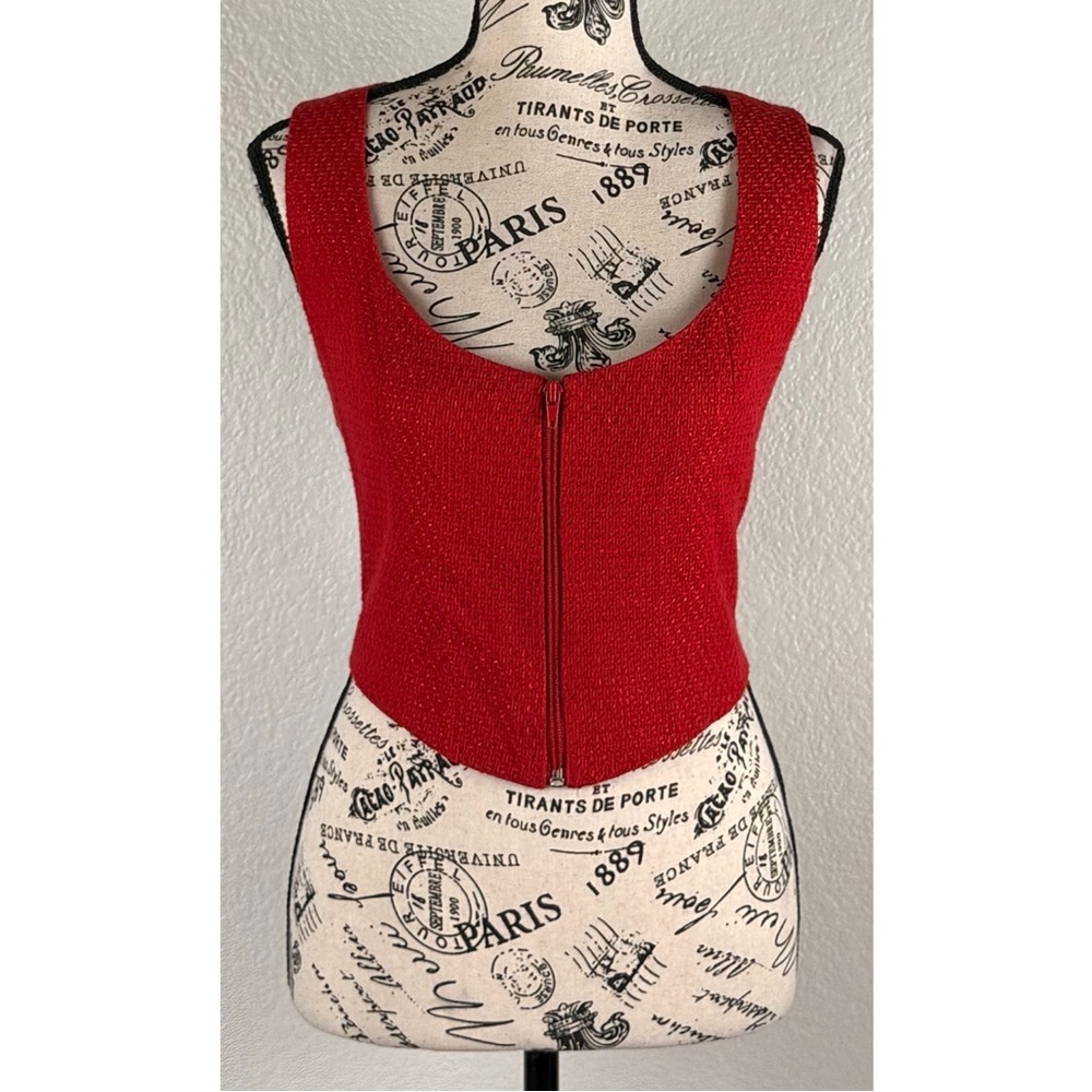 Bebe Vintage Y2K Women's Front Zip Red Vest Rodeo Western Coyote Ugly, size 10